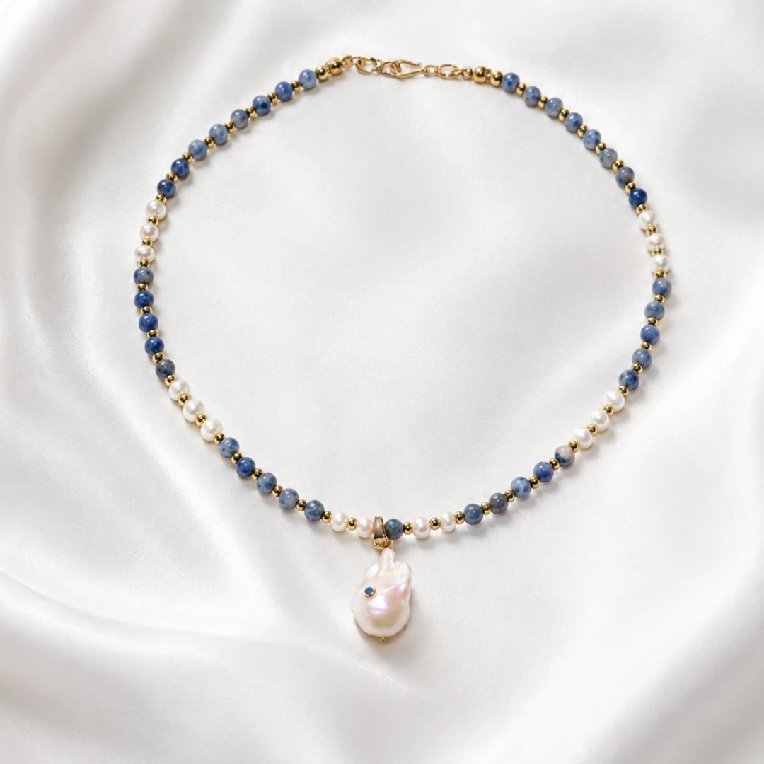 Azure Pearl Necklace